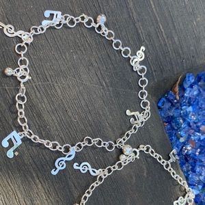 .🎼 925 Musical Notes Anklet ( NEW! ✔️🌟)